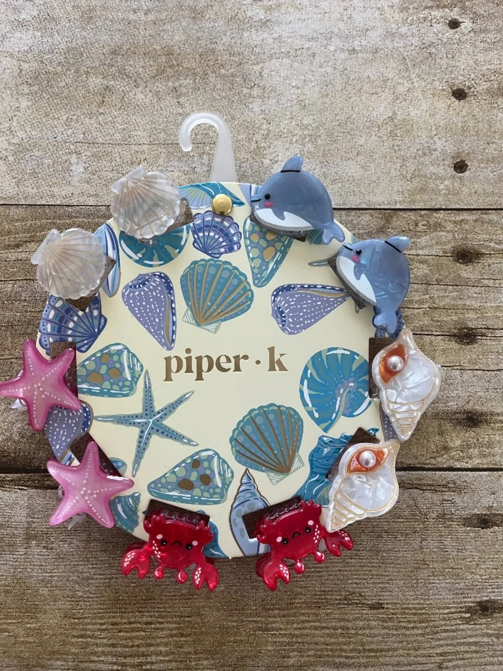Piper K Ocean Life Mini Hair Clips Whale Shells Crab Starfish Brand New on Card